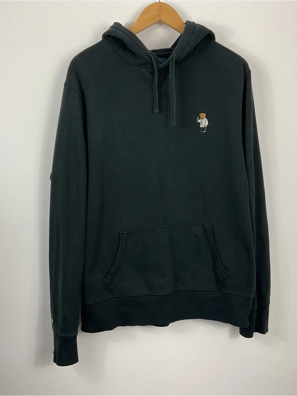 Polo By Ralph Lauren Martini Polo Bear Black Hoodie Vintage Mens Size Large